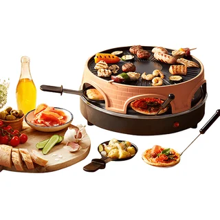 Pizzaofen, PIZZARETTE das Original, 3 in 1 Pizza-Raclette-Grill, patentiertes Design, für Mini-Pizza, echter Familien-Spaß für 6 Personen, PO-113255.4