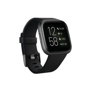 Versa 2 - Smartwatch (S und L, Silikon, Schwarz/Carbon)