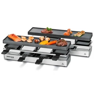 RC 1600 Raclette-Grill fun for 4+4 (Tischgrill, für 8 Personen, erweiterbar, Parkdeck, Alu-Druckguss-Grillplatte mit Xylan Plus Antihaftbeschichtung,