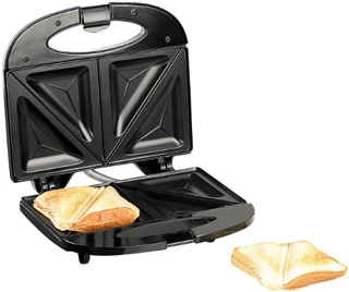 Antihaft-beschichteter Sandwich-Toaster für 4 Portionen, 750 Watt, Toaster, Schwarz