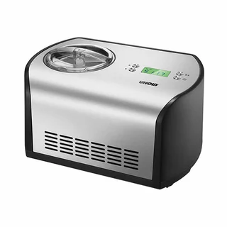 48865 Eismaschine One - Schwarz, mit Kompressor, 135 Watt,1,2 Liter Eiscreme, auch für veganes und laktosefreies Eis geeignet, Edelstahl, LCD-Display